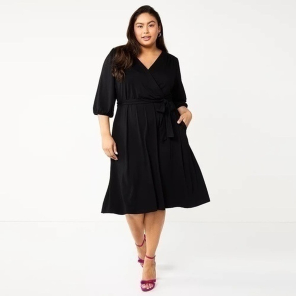 DRAPER JAMES RSVP Tie-Front Fit & Flare Dress